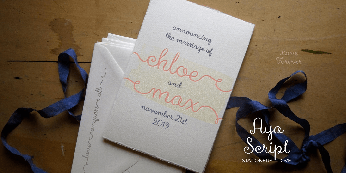Aya Script Aya Script Regular Font Style by Tart Workshop | Font Bros