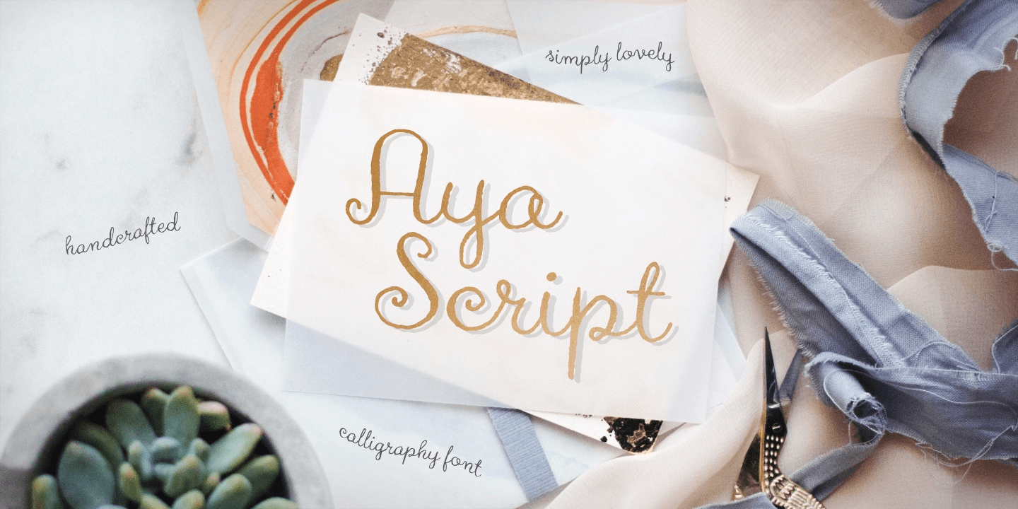 Aya Script Aya Script Regular Font Style by Tart Workshop | Font Bros
