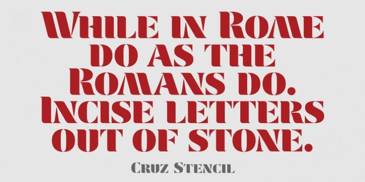 Cruz Stencil Font Family by Cruz Fonts | Font Bros