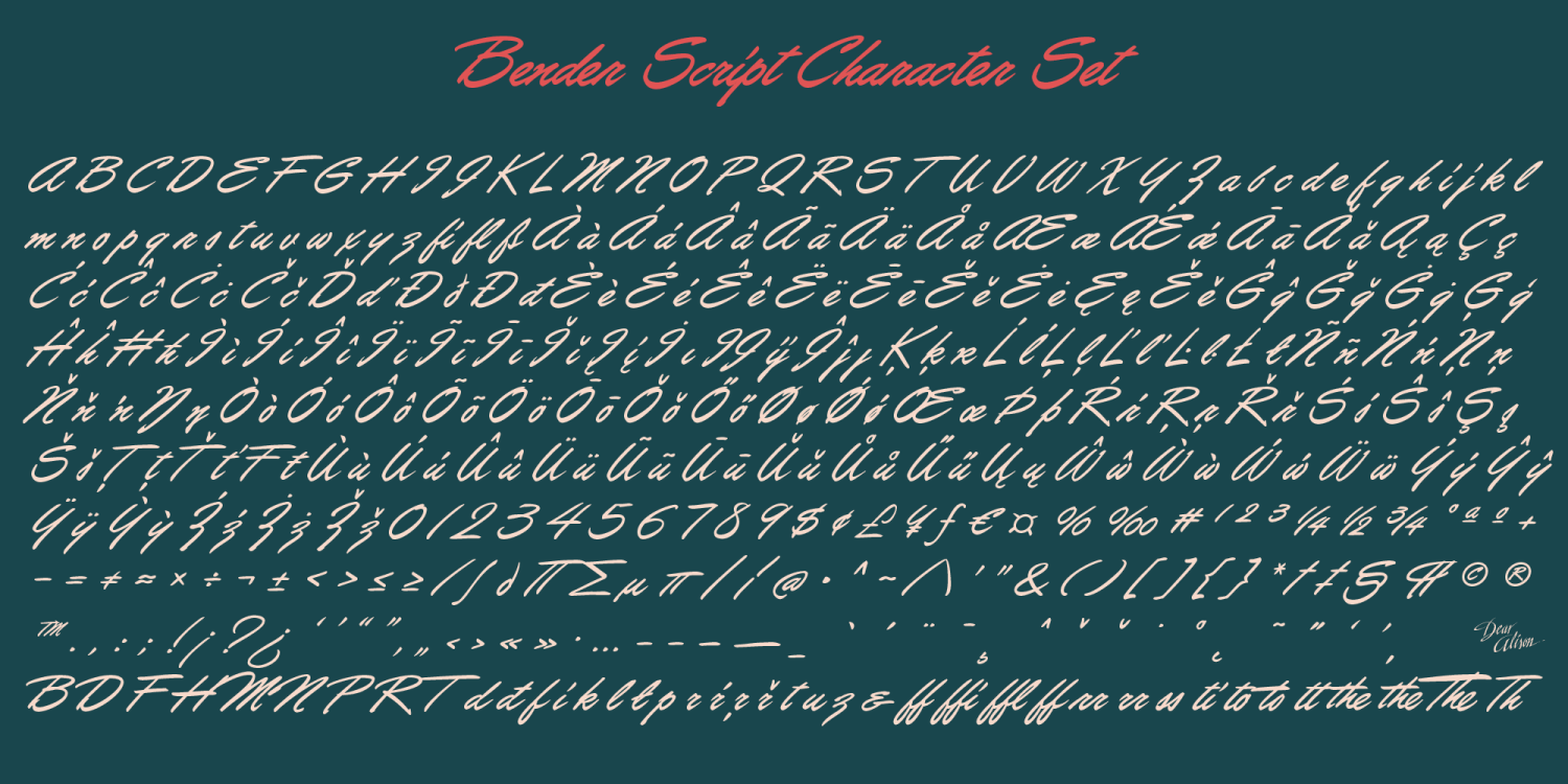 Bender Script Font Family by Dear Alison | Font Bros