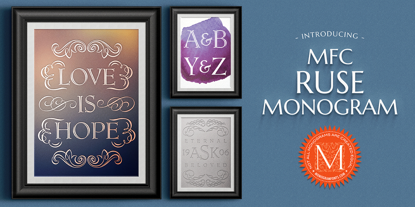 Ruse Monogram Font Family by Monogram Fonts Co | Font Bros