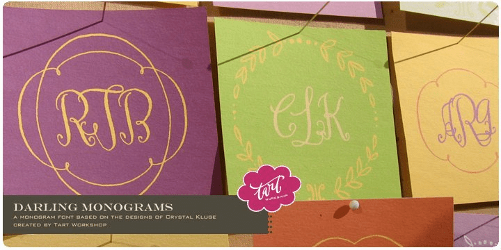 Darling Monograms Font Family by Tart Workshop | Font Bros